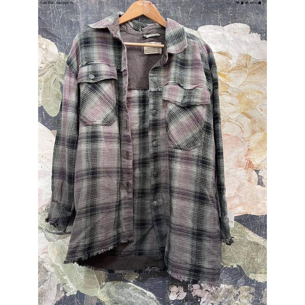 NWT Free People Anneli Plaid Shirt Jacket  Size Large - Picture 6 of 7